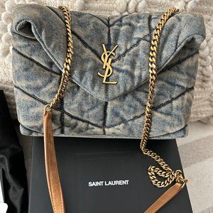 YSL Denim Toy Loulou Puffer Bag